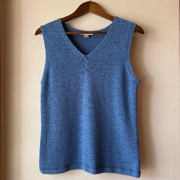 Pendleton Blue Vest Pendleton Blue Sleeveless Knit Top Stretch Size M Spring - Picture 3 of 10